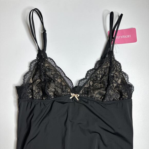 NEW 6ixty8ight Black Lace Cami Slip Dress S Coquette Goth Y2K Lingeriecore - Picture 6 of 11